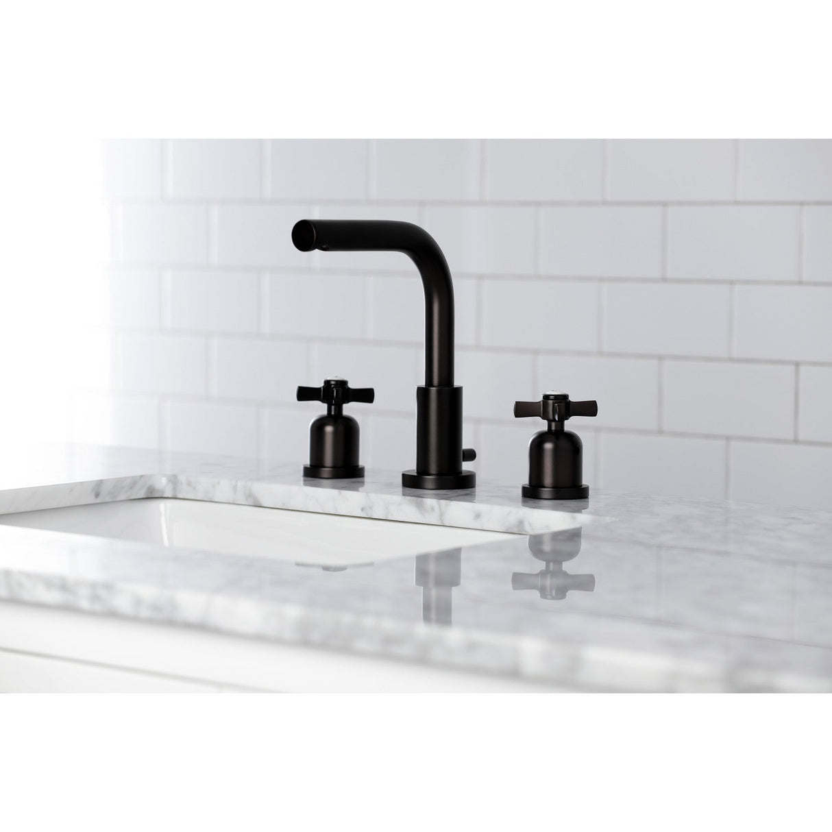 Millennium FSC8955ZX Two-Handle 3-Hole Deck Mount Widespread Bathroom Faucet with Pop-Up Drain, Oil Rubbed Bronze