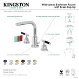 Kaiser FSC8958CKL Two-Handle 3-Hole Deck Mount Widespread Bathroom Faucet with Pop-Up Drain, Brushed Nickel