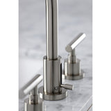 Manhattan FSC8958CML Two-Handle 3-Hole Deck Mount Widespread Bathroom Faucet with Pop-Up Drain, Brushed Nickel