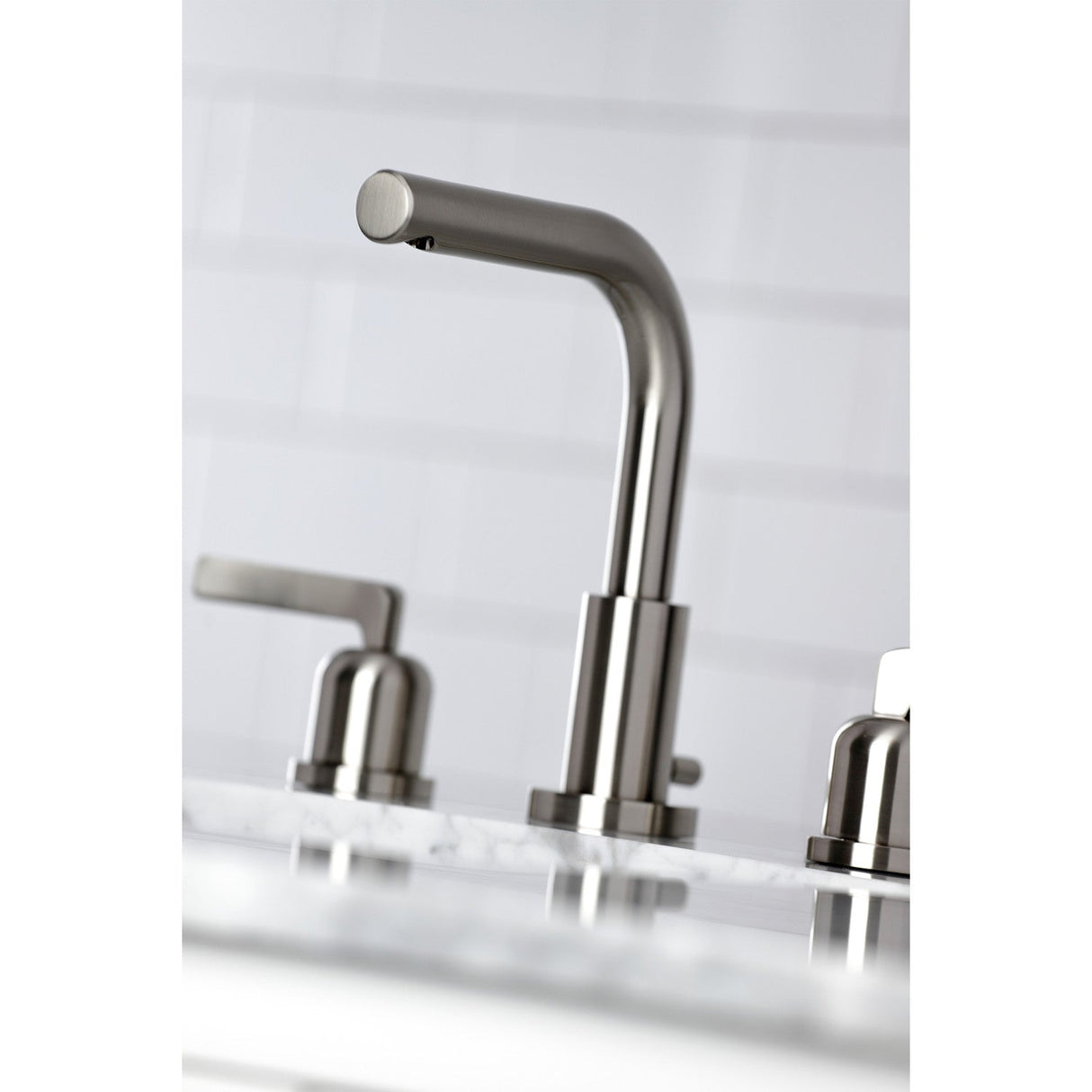 Centurion FSC8958EFL Two-Handle 3-Hole Deck Mount Widespread Bathroom Faucet with Pop-Up Drain, Brushed Nickel