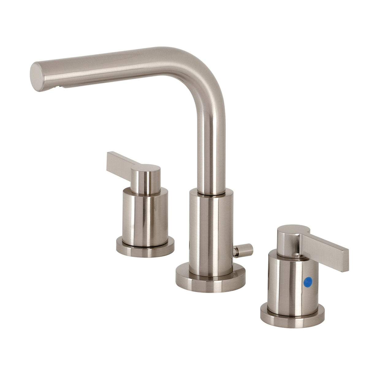 NuvoFusion FSC8958NDL Two-Handle 3-Hole Deck Mount Widespread Bathroom Faucet with Pop-Up Drain, Brushed Nickel