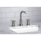 Millennium FSC8958ZX Two-Handle 3-Hole Deck Mount Widespread Bathroom Faucet with Pop-Up Drain, Brushed Nickel