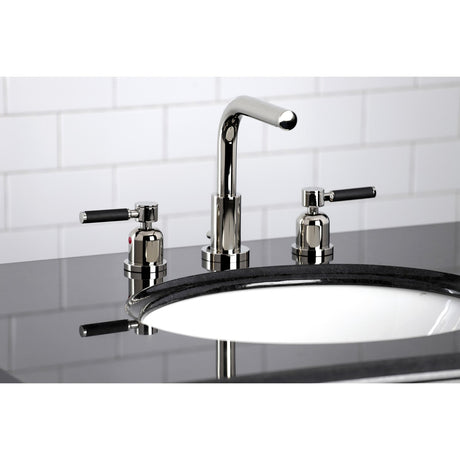 Kaiser FSC8959DKL Two-Handle 3-Hole Deck Mount Widespread Bathroom Faucet with Pop-Up Drain, Polished Nickel