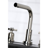 Millennium FSC8959ZX Two-Handle 3-Hole Deck Mount Widespread Bathroom Faucet with Pop-Up Drain, Polished Nickel