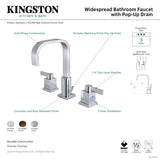 Meridian FSC8961NQL Two-Handle 3-Hole Deck Mount Widespread Bathroom Faucet with Pop-Up Drain, Polished Chrome