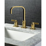 NuvoFusion FSC8962NDL Two-Handle 3-Hole Deck Mount Widespread Bathroom Faucet with Pop-Up Drain, Polished Brass