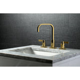 NuvoFusion FSC8962NDL Two-Handle 3-Hole Deck Mount Widespread Bathroom Faucet with Pop-Up Drain, Polished Brass