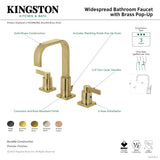 NuvoFusion FSC8963NDL Two-Handle 3-Hole Deck Mount Widespread Bathroom Faucet with Pop-Up Drain, Brushed Brass