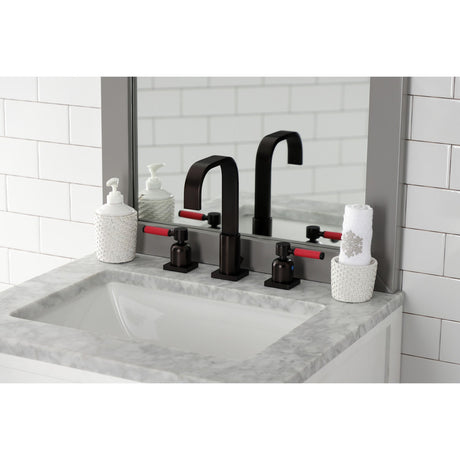 Kaiser FSC8965DKL Two-Handle 3-Hole Deck Mount Widespread Bathroom Faucet with Pop-Up Drain, Oil Rubbed Bronze