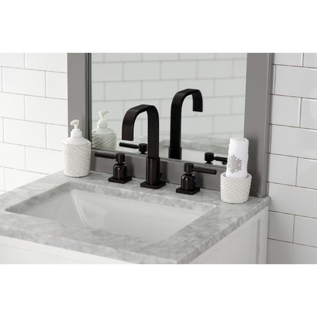 Concord FSC8965DL Two-Handle 3-Hole Deck Mount Widespread Bathroom Faucet with Pop-Up Drain, Oil Rubbed Bronze