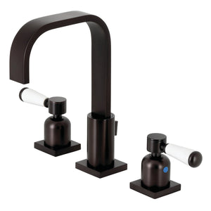 Paris FSC8965DPL Two-Handle 3-Hole Deck Mount Widespread Bathroom Faucet with Pop-Up Drain, Oil Rubbed Bronze