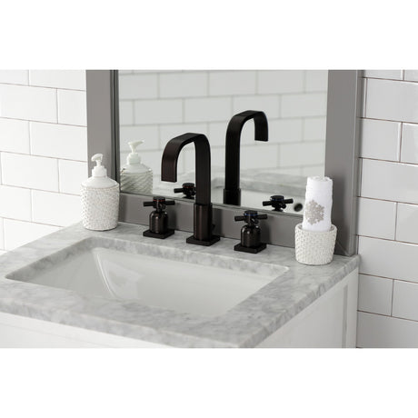 Concord FSC8965DX Two-Handle 3-Hole Deck Mount Widespread Bathroom Faucet with Pop-Up Drain, Oil Rubbed Bronze