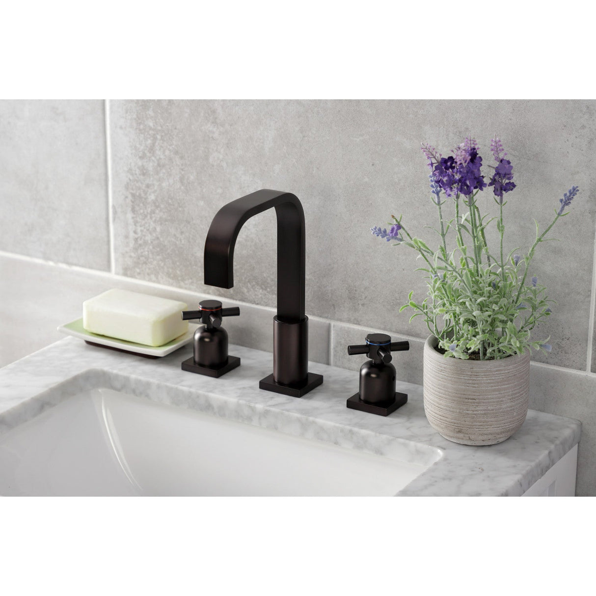 Concord FSC8965DX Two-Handle 3-Hole Deck Mount Widespread Bathroom Faucet with Pop-Up Drain, Oil Rubbed Bronze