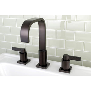 NuvoFusion FSC8965NDL Two-Handle 3-Hole Deck Mount Widespread Bathroom Faucet with Pop-Up Drain, Oil Rubbed Bronze