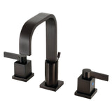 Meridian FSC8965NQL Two-Handle 3-Hole Deck Mount Widespread Bathroom Faucet with Pop-Up Drain, Oil Rubbed Bronze