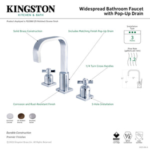 Millennium FSC8965ZX Two-Handle 3-Hole Deck Mount Widespread Bathroom Faucet with Pop-Up Drain, Oil Rubbed Bronze