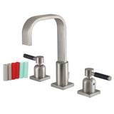 Kaiser FSC8968DKL Two-Handle 3-Hole Deck Mount Widespread Bathroom Faucet with Pop-Up Drain, Brushed Nickel