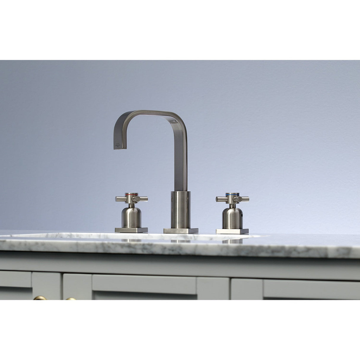 Concord FSC8968DX Two-Handle 3-Hole Deck Mount Widespread Bathroom Faucet with Pop-Up Drain, Brushed Nickel