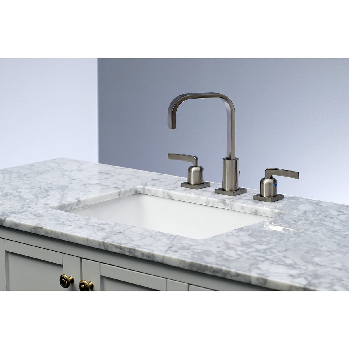 Centurion FSC8968EFL Two-Handle 3-Hole Deck Mount Widespread Bathroom Faucet with Pop-Up Drain, Brushed Nickel