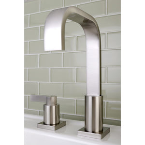 NuvoFusion FSC8968NDL Two-Handle 3-Hole Deck Mount Widespread Bathroom Faucet with Pop-Up Drain, Brushed Nickel