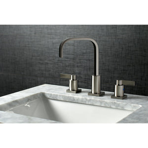 NuvoFusion FSC8968NDL Two-Handle 3-Hole Deck Mount Widespread Bathroom Faucet with Pop-Up Drain, Brushed Nickel