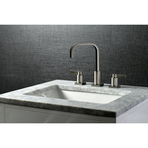 NuvoFusion FSC8968NDL Two-Handle 3-Hole Deck Mount Widespread Bathroom Faucet with Pop-Up Drain, Brushed Nickel