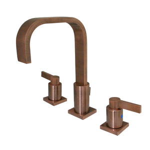 NuvoFusion FSC896NDLAC Two-Handle 3-Hole Deck Mount Widespread Bathroom Faucet with Pop-Up Drain, Antique Copper