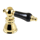 FSCDH1972AKL Black Porcelain Lever Diverter Handle, Polished Brass