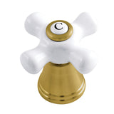 FSCH1973APXC Cold Porcelain Cross Handle, Brushed Brass