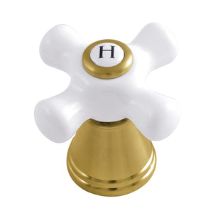 FSCH1973APXH Hot Porcelain Cross Handle, Brushed Brass