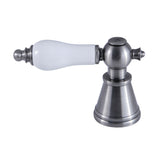 English Vintage FSCH1974PLH Hot Porcelain Lever Handle, Black Stainless