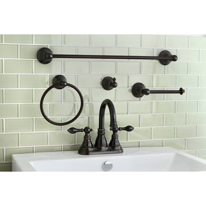 American Classic FSK1616ACL Two-Handle 2-Hole Deck Mount 4" Centerset Bathroom Faucet with 4-Piece Bathroom Accessories, Naples Bronze