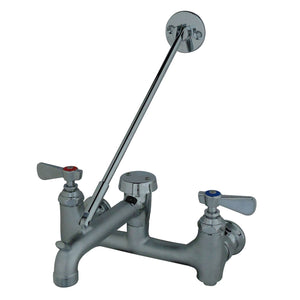 Commercial FSS100RC Two-Handle 2-Hole Wall Mount Commercial Service Sink Faucet, Rough/Polished Chrome
