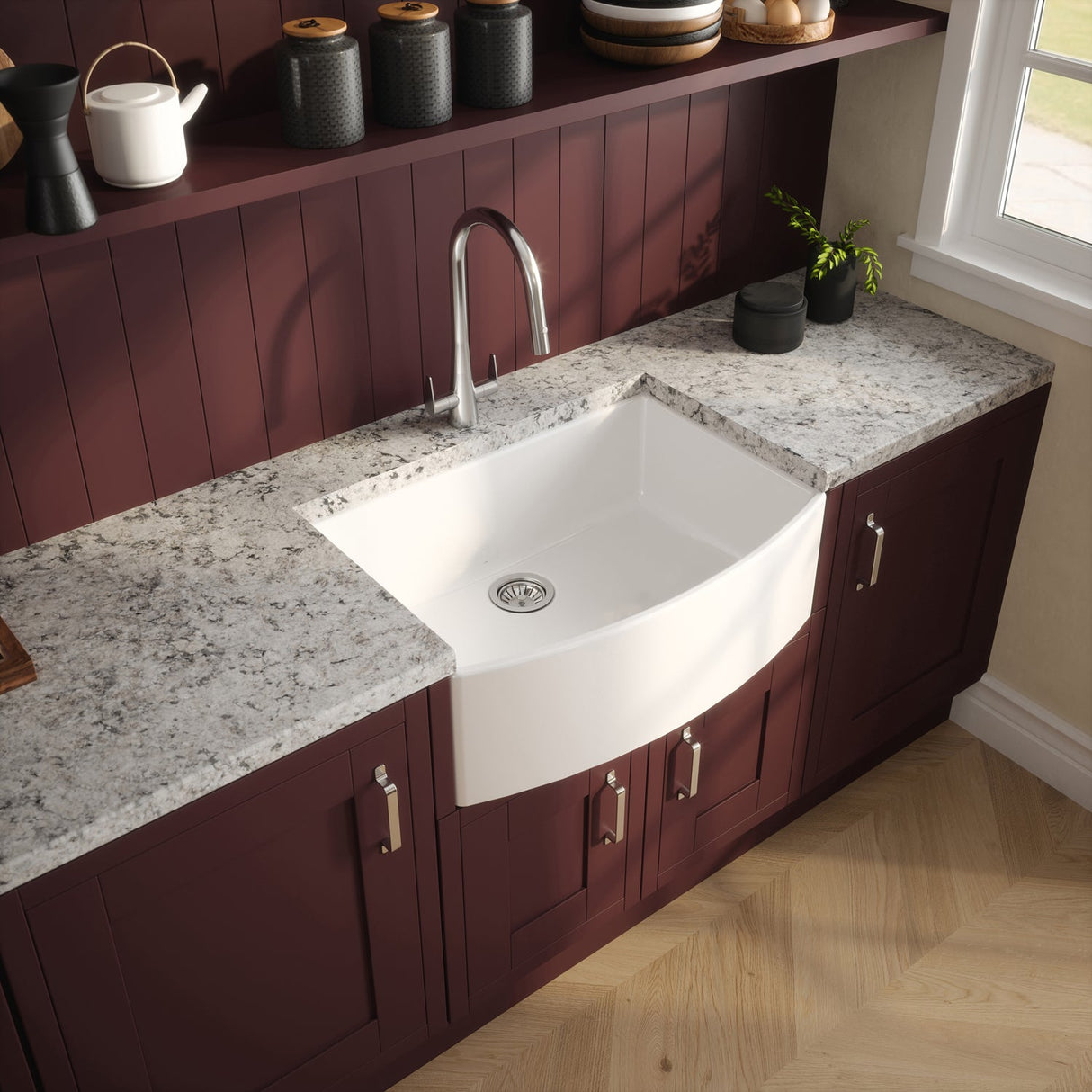 Gherdy 33" Fireclay Apron-Front Sink