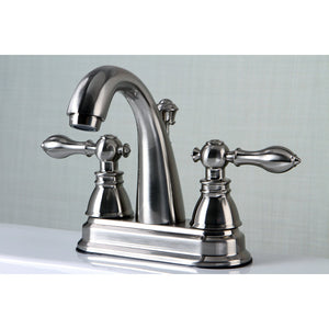 American Classic FSY5618ACL Two-Handle 3-Hole Deck Mount 4" Centerset Bathroom Faucet with Plastic Pop-Up, Brushed Nickel