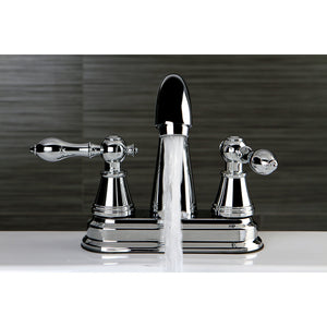 English Classic FSY7611AL Two-Handle 3-Hole Deck Mount 4" Centerset Bathroom Faucet with Plastic Pop-Up, Polished Chrome