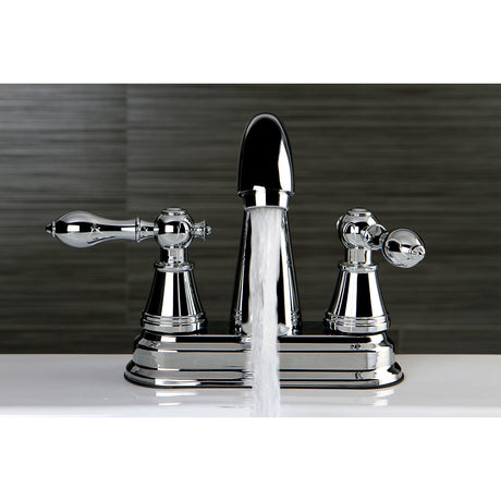 English Classic FSY7611AL Two-Handle 3-Hole Deck Mount 4" Centerset Bathroom Faucet with Plastic Pop-Up, Polished Chrome