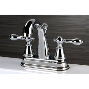 English Classic FSY7611AL Two-Handle 3-Hole Deck Mount 4" Centerset Bathroom Faucet with Plastic Pop-Up, Polished Chrome
