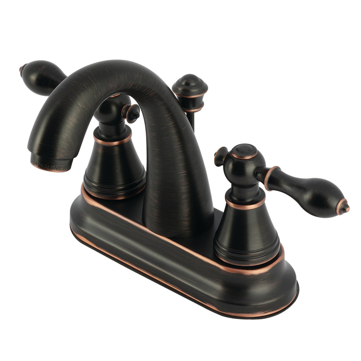 English Classic FSY7616AL Two-Handle 3-Hole Deck Mount 4" Centerset Bathroom Faucet with Plastic Pop-Up, Naples Bronze