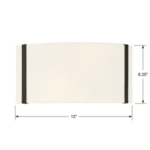 Fulton 2 Light Black Sconce FUL-902-BK
