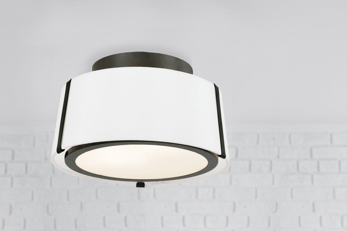 Fulton 2 Light Matte Black Semi Flush Mount FUL-903-BK