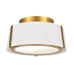 Fulton 2 Light Antique Gold Semi Flush Mount FUL-903-GA