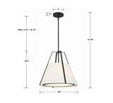 Fulton 3 Light Black Chandelier FUL-904-BK