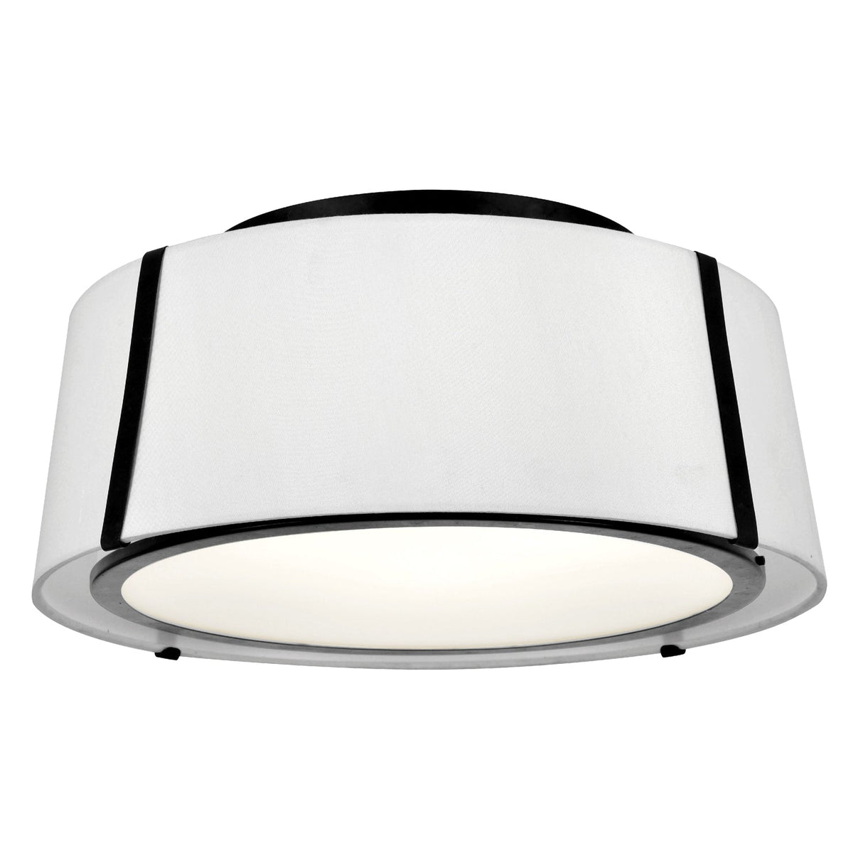 Fulton 3 Light Matte Black Semi Flush Mount FUL-905-BK