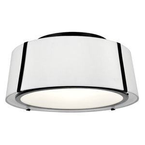 Fulton 3 Light Matte Black Semi Flush Mount FUL-905-BK