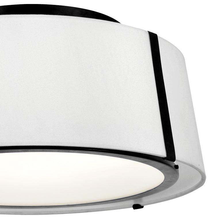 Fulton 3 Light Matte Black Semi Flush Mount FUL-905-BK