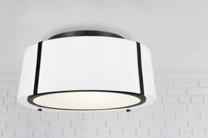 Fulton 3 Light Matte Black Semi Flush Mount FUL-905-BK