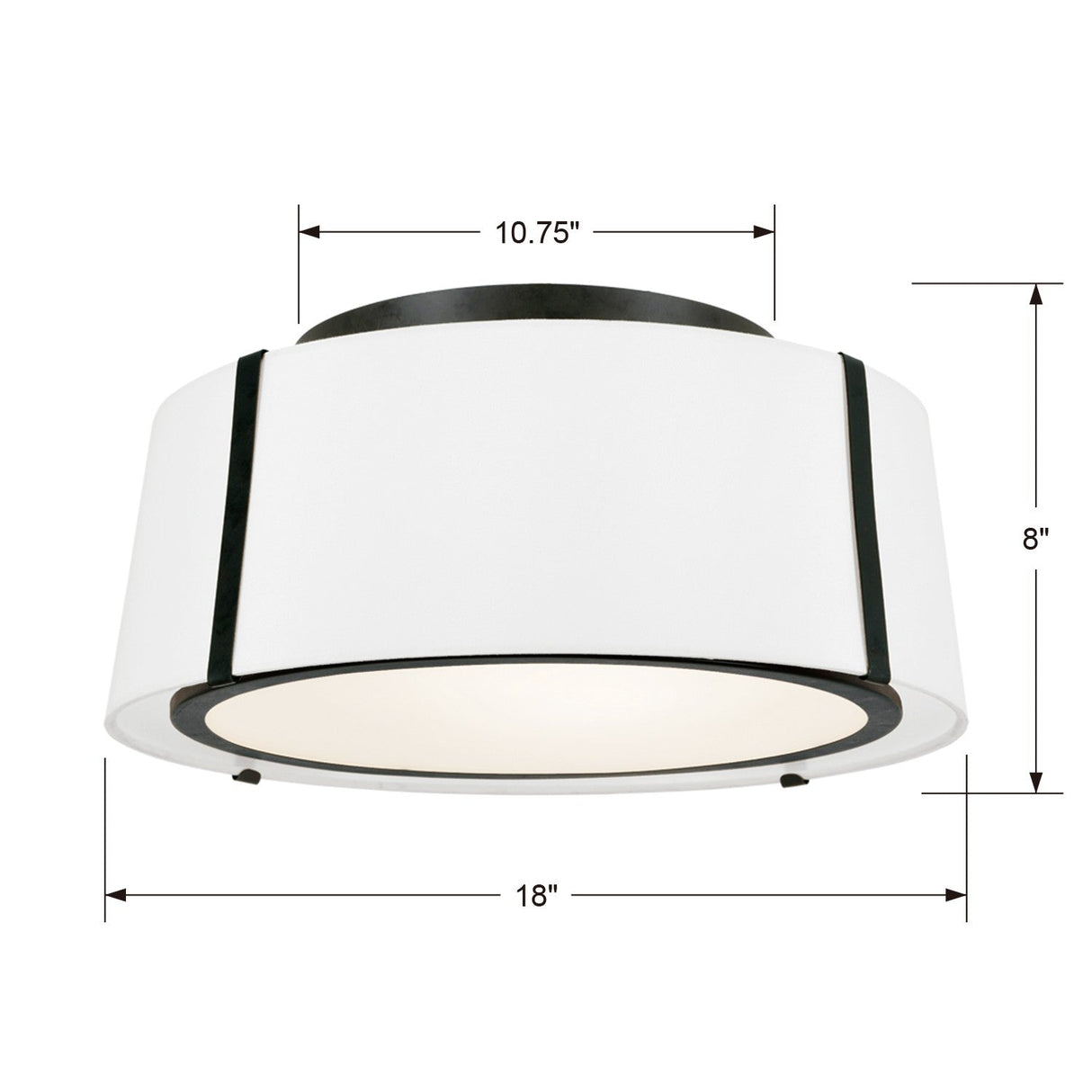 Fulton 3 Light Matte Black Semi Flush Mount FUL-905-BK