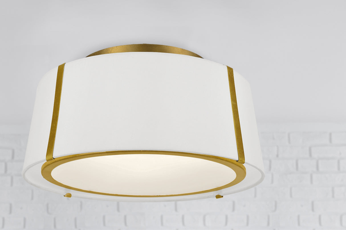 Fulton 3 Light Matte Black Semi Flush Mount FUL-905-BK