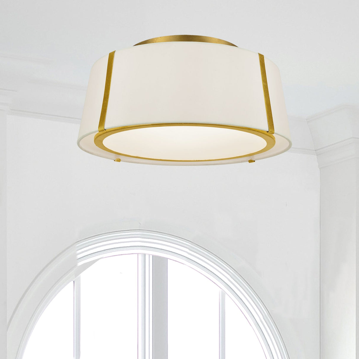 Fulton 3 Light Matte Black Semi Flush Mount FUL-905-BK